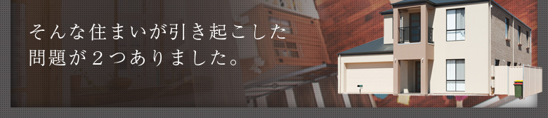 そんな住まいが引き起こした問題が2つありました。